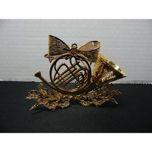 LOT OF 9 VINTAGE DANBURY MINT GOLD CHRISTMAS ORNAMENTS NO BOX